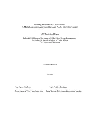 Framing Environmental Movements: a Multidisciplinary Analysis of the Anti-Plastic Straw Movement