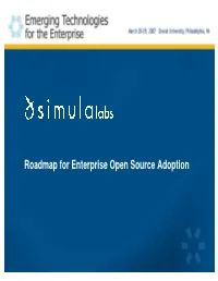 Roadmap for Enterprise Open Source Adoption Agenda