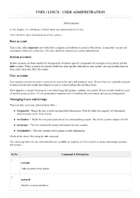 Unix / Linux User Administration