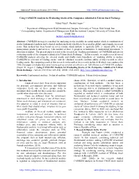 Using CANSLIM Analysis for Evaluating Stocks of the Companies Admitted in Tehran Stock Exchange