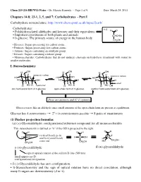 215-216 HH W11 Notes-Carbohydr-Part I
