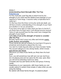 Article 3 Understanding Hand Strength After the Flop Pokerlist