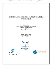 California Ocean Communicators Workshops Are the Mechanism Through Which Ocean Communicators Are Brought Together