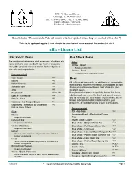Crc - Liquor List