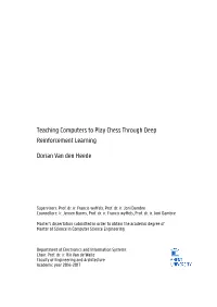 Dorian Van Den Heede Reinforcement Learning Teaching Computers To