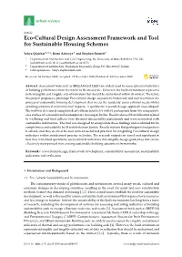 Eco-Cultural Design Assessment Framework and Tool for Sustainable Housing Schemes