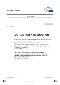 En En Motion for a Resolution
