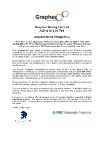 Graphex Mining Limited ACN 610 319 769 Replacement Prospectus