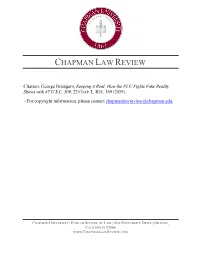 How the FCC Fights Fake Reality Shows with 47 USC