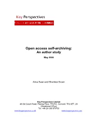 Open Access Self-Archiving: an Author Study