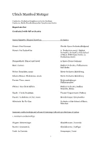 Repertoire List As