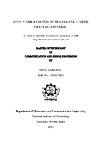 Design and Analysis of Hexagonal Shaped Fractal Antennas