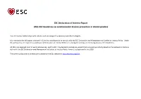 ESC Declaration of Interest Report 2021 ESC Guidelines on Cardiovascular Disease Prevention in Clinical Practice