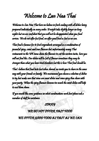Full Menu Click Here