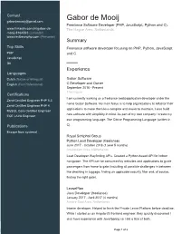 Gabor De Mooij Freelance Software Developer (PHP, Javascript, Python and C)