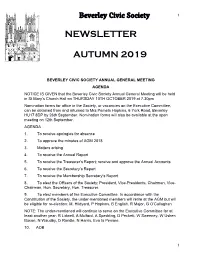Newsletter Autumn 2019