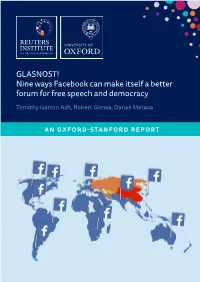 Nine Ways Facebook Can Make Itself a Better Forum for Free Speech and Democracy