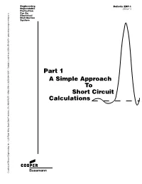 Part 1 a Simple Approach to Short Circuit Calculations
