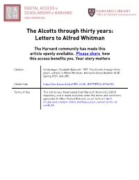 The Alcotts Through Thirty Years: Letters to Alfred Whitman