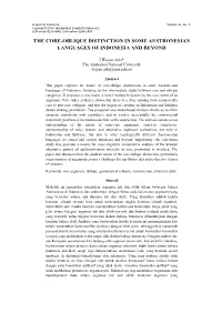 The Core-Oblique Distinction in Some Austronesian Languages of Indonesia and Beyond