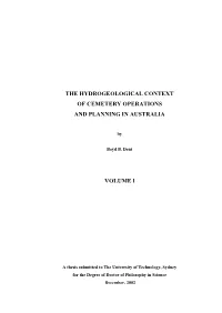 The Hydrogeological Context of Cemetery Operations and Planning in Australia