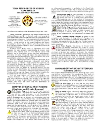 York Rite Bodies of Higher Learning In