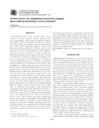 Are Adaptations Present to Support Dairy Cattle Productivity in Warm Climates?