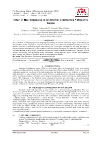 Effect of Heat Expansion in an Internal Combustion Automotive Engine