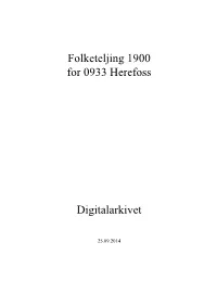 Folketeljing 1900 for 0933 Herefoss Digitalarkivet