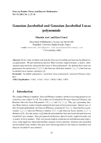 Gaussian Jacobsthal and Gaussian Jacobsthal Lucas Polynomials