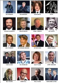 Joe Pasquale Jim Davidson Max Bygraves Jimmy Tarbuck
