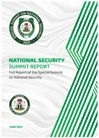 NATIONAL SECURITY SUMMIT REPORT Full Report of the Special Summit on National Security