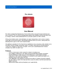 Pro Admin User Manual 1