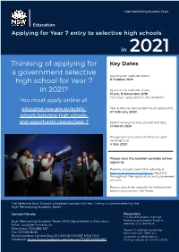 Selective High School 2021 Application