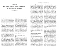 The Urban Process Under Capitalism: a Framework for Analysis