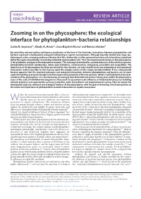 Zooming in on the Phycosphere: the Ecological Interface for Phytoplankton–Bacteria Relationships Justin R