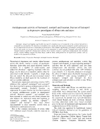 Antidepressant Activity of Fosinopril, Ramipril and Losartan, but Not of Lisinopril in Depressive Paradigms of Albino Rats and Mice