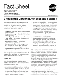 Careers in Atm Scien. Factsheet