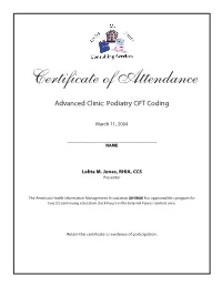 Certificate of Attendance