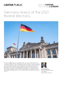 Germany Ahead of the 2021 Federal Elections
