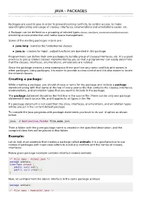Java/Java Packages.Htm Copyright © Tutorialspoint.Com