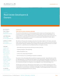 Real Estate Developers & Owners
