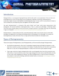 Aerial Photogrammetry and Terrestrial (Close Range) Photogrammetry