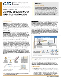 Genomic Sequencing of Infectious Pathogens