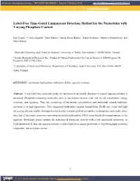 Label-Free Time-Gated Luminescent Detection Method for the Nucleotides with Varying Phosphate Content
