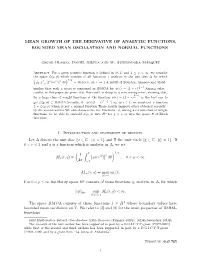 Mean Growth of the Derivative of Analytic Functions, Bounded Mean Oscillation and Normal Functions