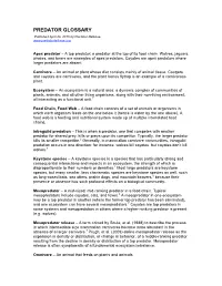 PREDATOR GLOSSARY Published April 29, 2010 by Predator Defense