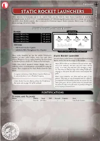 Static Rocket Launchers F Ication S