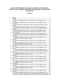 1 Input to OHCHR Expert Workshops on Prohibition of Incitement To