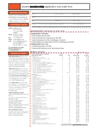 ACM Student Membership Application and Order Form